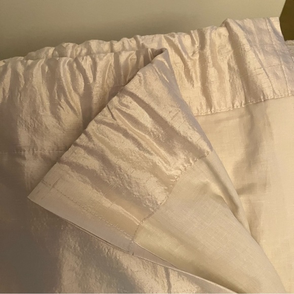 2 Linen & Things Ivory 40W x 82L 100% Raw Silk Rod Pocket Drapery Panels - Picture 3 of 7